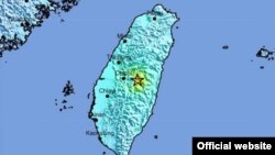 Taiwan earthquake locator map (Credit: USGS)