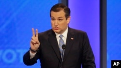 Republican presidential candidate Sen. Ted Cruz gestures while talking