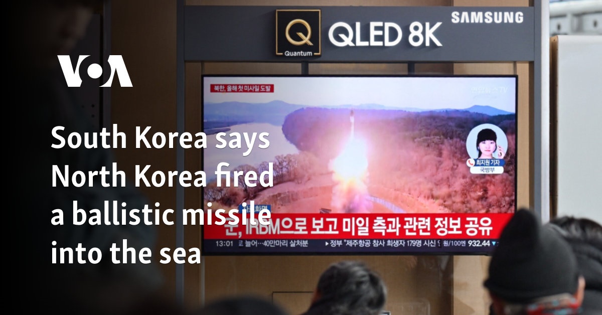 South Korea says North Korea fired a ballistic missile into the sea