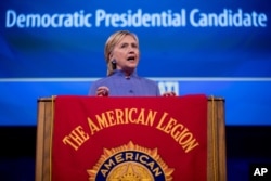 Hillary Clinton speaking to American Legion. (AP)