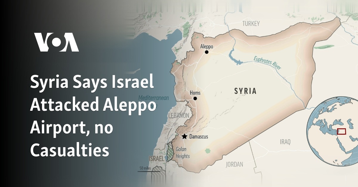 Israel Strike Damages Syria's Aleppo Airport: Defense Ministry