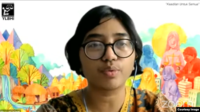 Ketua Yayasan Lembaga Bantuan Hukum Indonesia (YLBHI) Asfinawati (courtesy: Youtube YLBHI).