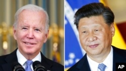 Ảnh phối hợp Tổng thống Mỹ Joe Biden và Chủ tịch Trung quốc Tập Cận Bình.