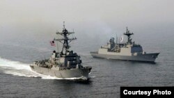 美韩海军2017年4月25日举行联合演练) （美国海军照片）