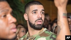 FILE - Drake seen at his album launch party for "Views" at La Vie on April 29, 2016, in Toronto, ON. 