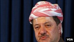 Presiden Kurdistan Masoud Barzani. Kurdistan adalah sebuah wilayah semi-otonomi di bagian utara Irak yang dihuni oleh etnis Kurdi.