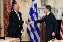 ABD Dışişleri Bakanı Antony Blinken ve Yunanistan Dışişleri Bakanı Nikos Dendias