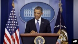 Tổng thống Obama phát biểu tại Tòa Bạch Ốc,28/12/ 2012.