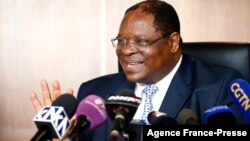 FILE - South Africa's Deputy Chief Justice Raymond Zondo, head of an investigation commission into corruption allegations at the highest levels of the state, holds a press conference on Jan. 23, 2018 in Midrand.