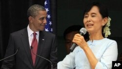 美国总统奥巴马和缅甸民主领导人昂山素季