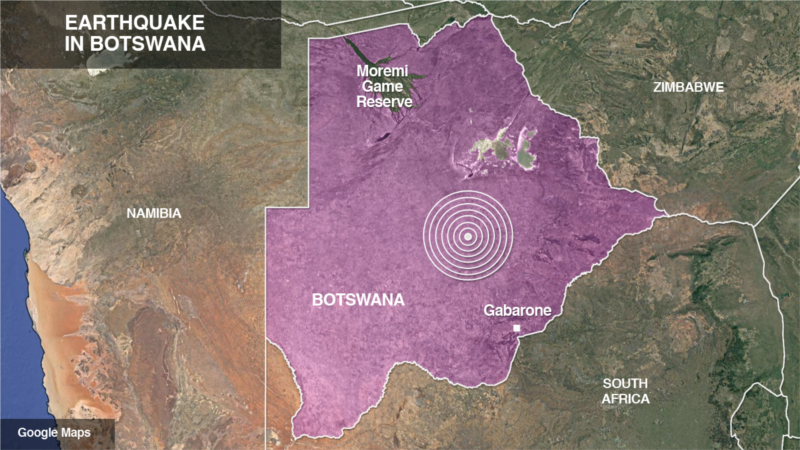 Strong Quake Strikes Remote Region of Botswana Strong Quake Strikes Remote Region of Botswana