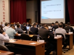 中国国民党主席江启臣6月19日主持改革委员会召开大会，提出多项改革建议，包括两岸新论述。（美国之音黄丽玲摄)（美国之音黄丽玲摄）