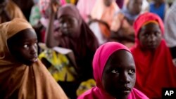 Youths fleeing Boko Haram receive schooling at Malkohi, a camp for internally displaced people in Yola, Nigeria, April 22, 2016. The Islamic extremist group's violence also is undermining education in Cameroon. 