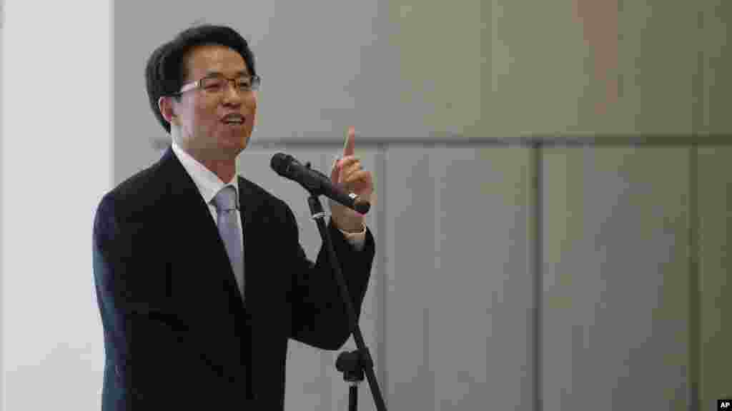 FILE - Beijing's top representative in Hong Kong, Zhang Xiaoming.