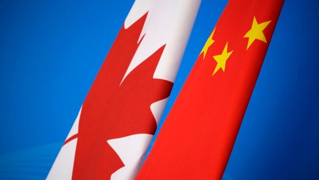 加拿大和中国国旗