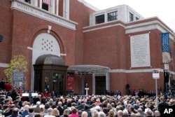 Former Vice President Joe Biden speaks during the opening ceremony for the Museum of the American Revolution in Philadelphia, April 19, 2017.