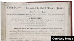 The joint resolution on the Thirteenth Amendment to the United States Constitution, Jan. 31,1865. (Courtesy: National Archives)