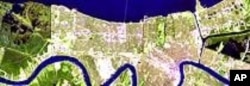 Landsat satellite image of New Orleans taken April 24, 2005