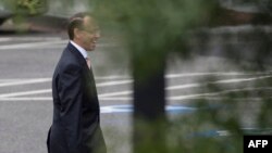 Deputy Attorney General Rod Rosenstein leaves the White House in Washington, Sept. 27, 2018. 