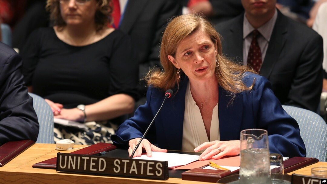 Dubes AS untuk PBB, Samantha Power (foto: dok). AS kemungkinan memilih abstain dalam voting PBB soal penghentian embargo perdagangan atas Kuba. 
