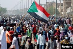 Thousands march in Khartoum on June, 30, 2020, demanding justice for the people killed by security forces during last year’s street protests.
