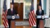 US Secretary of State Antony Blinken and NATO Secretary General Jens Stoltenberg hold a joint press conference at the US State Department in Washington, DC, June 18, 2024. (Photo by OLIVIER DOULIERY / AFP)