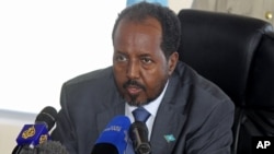 Somalia's President Hassan Sheikh Mohamud speaks at a press conference in Mogadishu. (File)