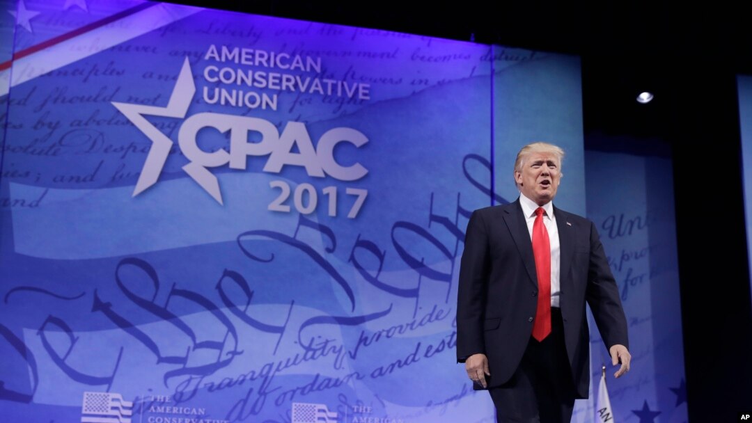 Prezident Donald Tramp konservativ jamoalar anjumani (Conservative Political Action Conference (CPAC)) da so'zlayapti.