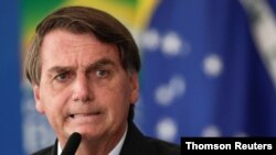 Presiden Brazil Jair Bolsonaro di sebuah acara di Brasilia. (Foto: Reuters)