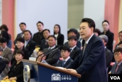 31일 윤석열 한국 대통령이 일산 킨텍스에서 개최된 2024 대한민국 소상공인대회에 참석해 연설을 갖고 있다. (사진출처: 한국 대통령실)