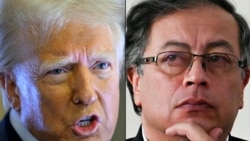 Kombinasi foto yang menunjukkan Presiden AS Donald Trump dan Presiden Kolombia Gustavo Petro. (Foto: AFP/Mandel Ngan dan Juan Barreto)