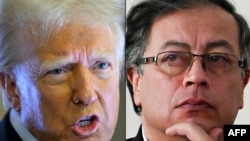 Kombinasi foto yang menunjukkan Presiden AS Donald Trump dan Presiden Kolombia Gustavo Petro. (Foto: AFP/Mandel Ngan dan Juan Barreto)