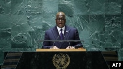 Congolese President Felix-Antoine Tshisekedi Tshilombo addresses the 78th United Nations General Assembly at UN headquarters in New York City on September 20, 2023.