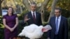 Presiden AS Barack Obama mengampuni kalkun, sebuah ritual tahunan selama Hari Bersyukur atau Thanksgiving di Gedung Putih (25/11). ​(Reuters/Carlos Barria)