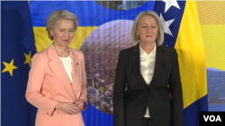 Predsjednica Evropske komisije Ursula von der Leyen (L) i Borjana Krišto, Predsjedavajuća Vijeća ministara Bosne i Hercegovine.