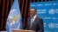 WHO Director-General Tedros Adhanom Ghebreyesus attends the virtual World Health Assembly, May 18, 2020.