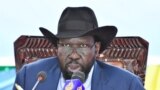 FILE: South Sudan's President Salva Kiir addresses the opening session of parliament in Juba, South Sudan 8.30.2021