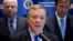 FILE - U.S. Senator Richard Durbin speaks during a news conference in Kyiv, Ukraine, March 15, 2014. 
