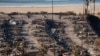 A view shows the remains of homes burned by the Palisades Fire, in the Pacific Palisades neighborhood in Los Angeles, Jan. 12, 2025. 