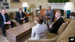 El presidente Obama se reunió con los líderes demócratas y republicanos del Senado y la Cámara de Representantes.