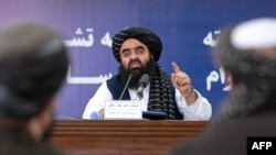 Afghanistan's Minister of Foreign Affairs Amir Khan Muttaqi speaks during a press conference in Kabul, Sept. 19, 2024. Muttaqi will participate as the "chief guest” in what will be the sixth round of the "Moscow Format” of consultations on Afghanistan on Oct. 4, 2024.