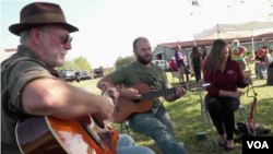 Locals play music in a scene from "Protecting the Coast in Cajun Country"