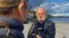 FILE - Norwegian writer Jon Fosse, who has been awarded the Nobel Prize in Literature, meets the press on a wharf at Frekhaug, Norway October 5, 2023. 