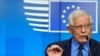 FILE - European Union foreign policy chief Josep Borrell speaks during a news conference after a meeting of EU foreign ministers at the European Council building, in Brussels, May 10, 2021. (Olivier Matthys/Pool via Reuters)