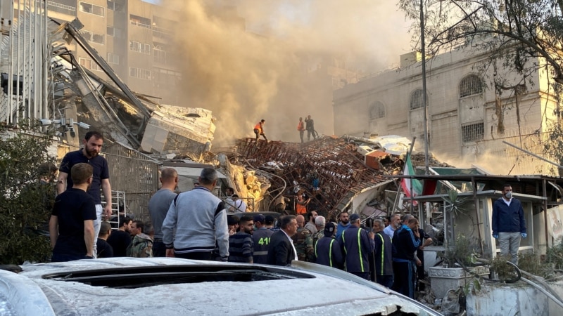 لە هێرشێکی ئاسمانیدا بۆ سەر بینای کونسوڵخانەی ئێران لە دیمەشق بەلانی کەم 8 کەس دەکوژرێن