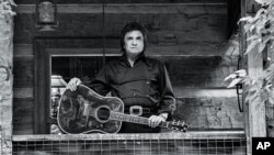 FILE - Johnny Cash is pictured at his Cash Cabin in Hendersonville, Tennessee, May 1987. (Alan Messer/Business Wire/AP)