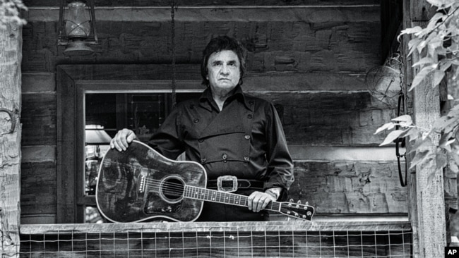 FILE - Johnny Cash is pictured at his Cash Cabin in Hendersonville, Tennessee, May 1987. (Alan Messer/Business Wire/AP)