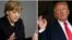 도널드 트럼프(오른쪽) 미국 대통령 당선인이 앙겔라 메르켈 총리의 난민 포용 정책 등을 포함한 유럽연합(EU) 주변 상황을 거침없이 비판한 뒤, 메르켈 총리는 회견을 통해 이를 반박했다.