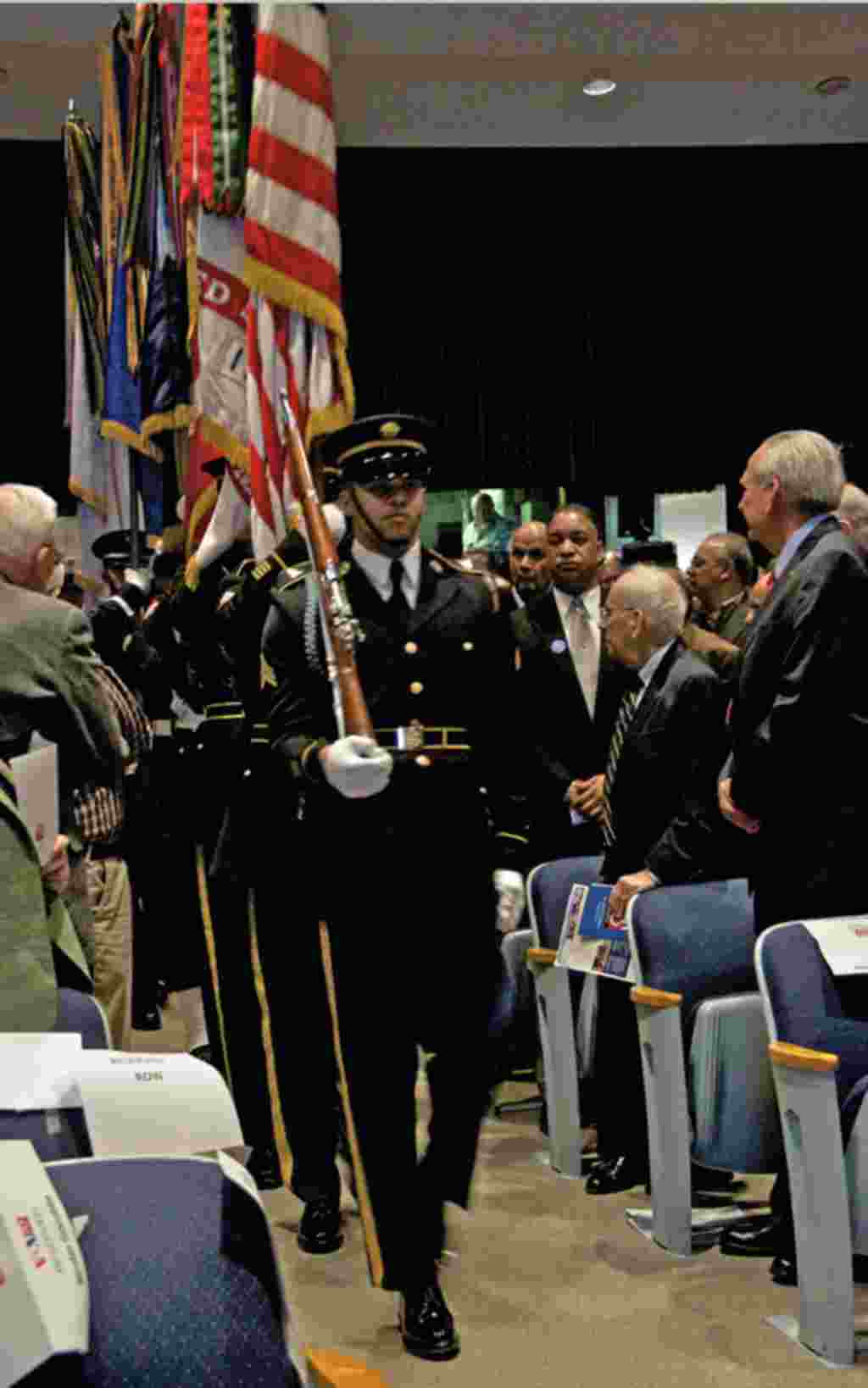 The Joint Armed Forces Color Guard began the event with the right tone.