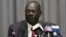 South Sudanese information minister, Michael Makue attends a press conference in Addis Ababa, Ethiopia, Jan. 5, 2014.